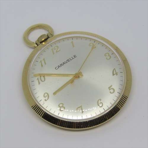 Caravelle pocket watch online gold